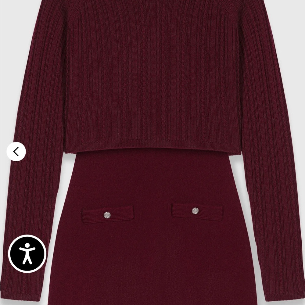 NWT Maje 2-in-1 knit mini dress - Picture 3 of 7